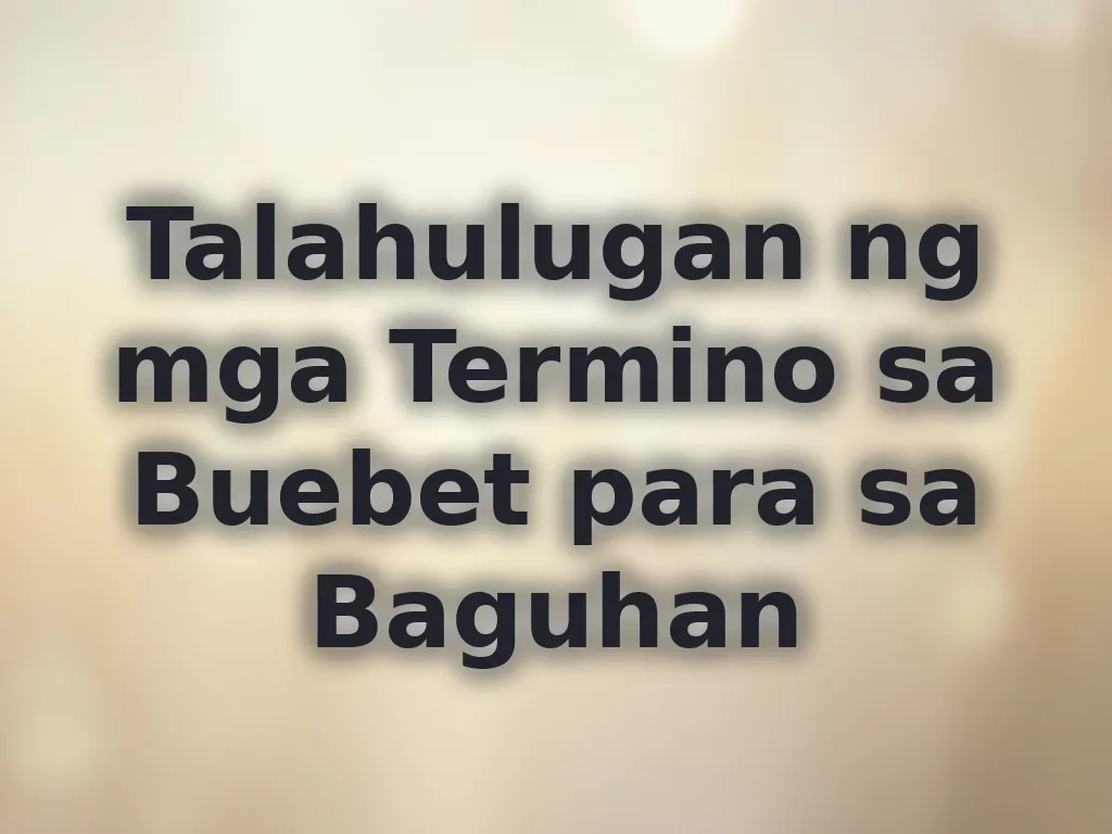 Talahulugan ng mga Termino